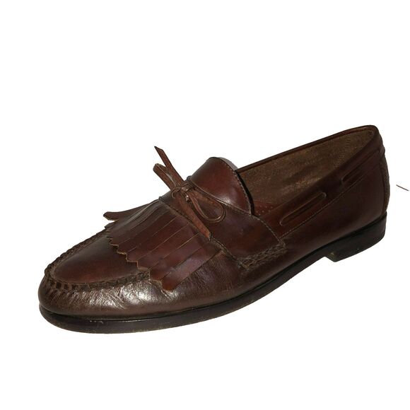 GH Bass Co Parry Mens 13 D Burgundy Leather Kiltie Tie Classic Loafers Shoes main image 5
